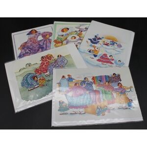 Barbara Lavallee Greeting Cards Set of 5 Alaska Inuit Art New With Envelopes